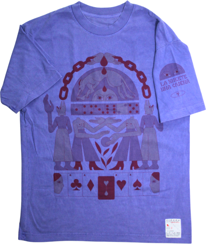 Playera violeta con la ilustración del arco